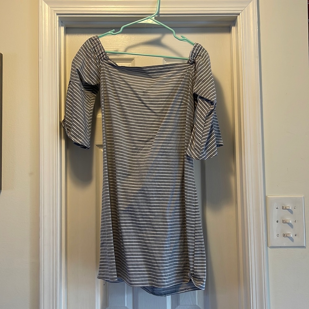 Navy and white stripped dress